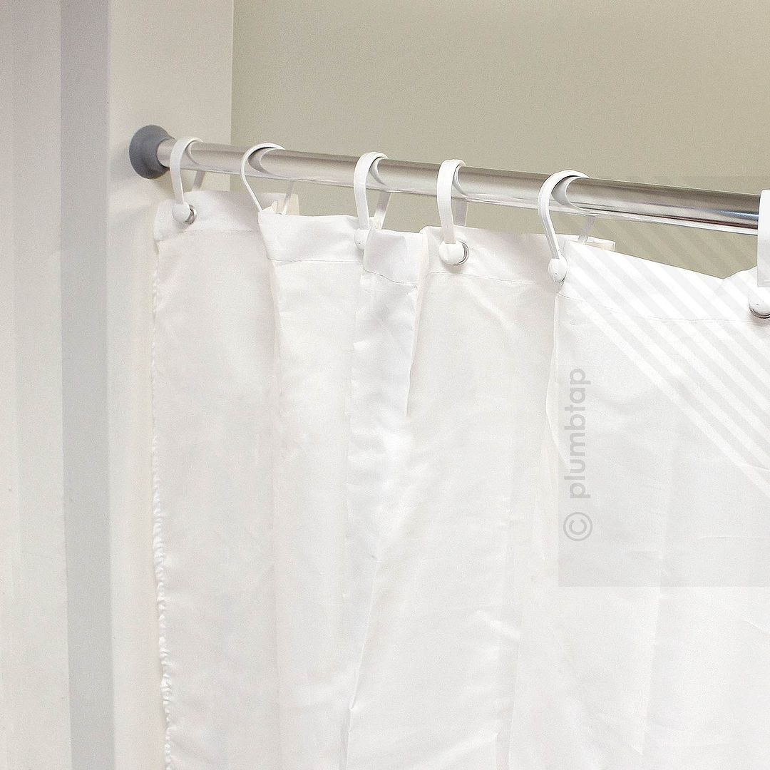 EcoSpa Telescopic Shower Curtain Rail Pole Chrome or White Fits 75210cm eBay